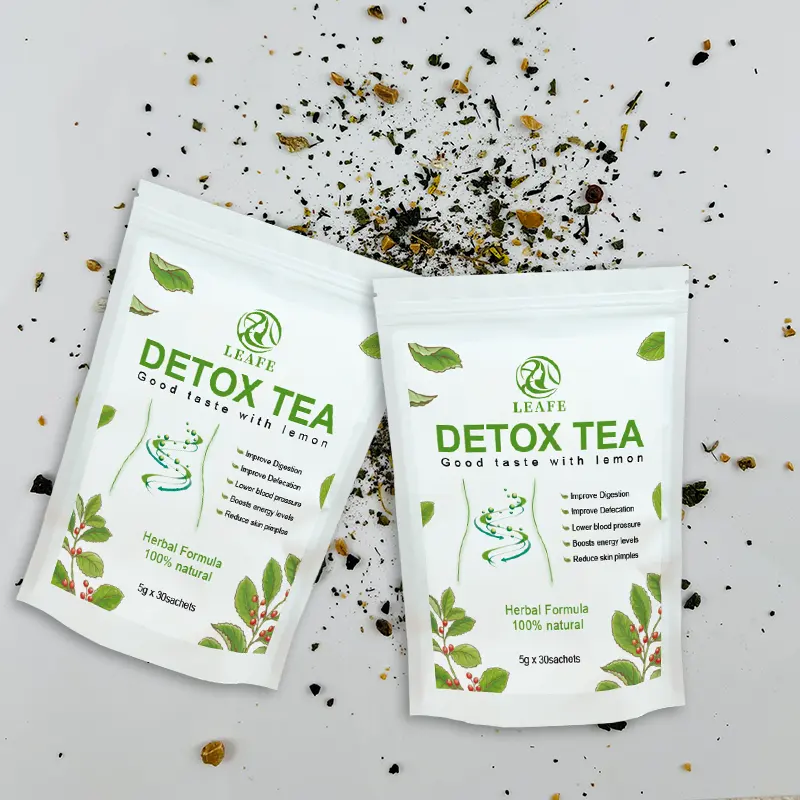 Private Label Vegan Detox Tea Lemon Organic Herbal Tea For Detox Body Glow Cleanse Detox Tea