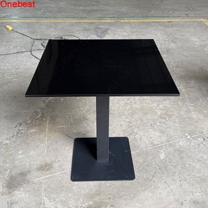 可丽安亚克力固体表面桌面和黑色基地厨房餐桌设置与定制标志 - Product Image 2