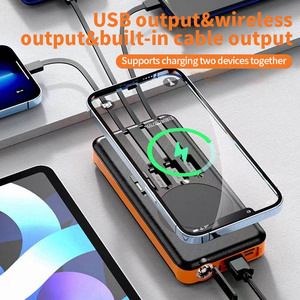 Dahili kablo logolu GÜNEŞ PANELI taşınabilir güç kaynağı kılıfı cep telefonları için kablosuz şarj tip-c Powerbank desteği özelleştirin - Product Image 2