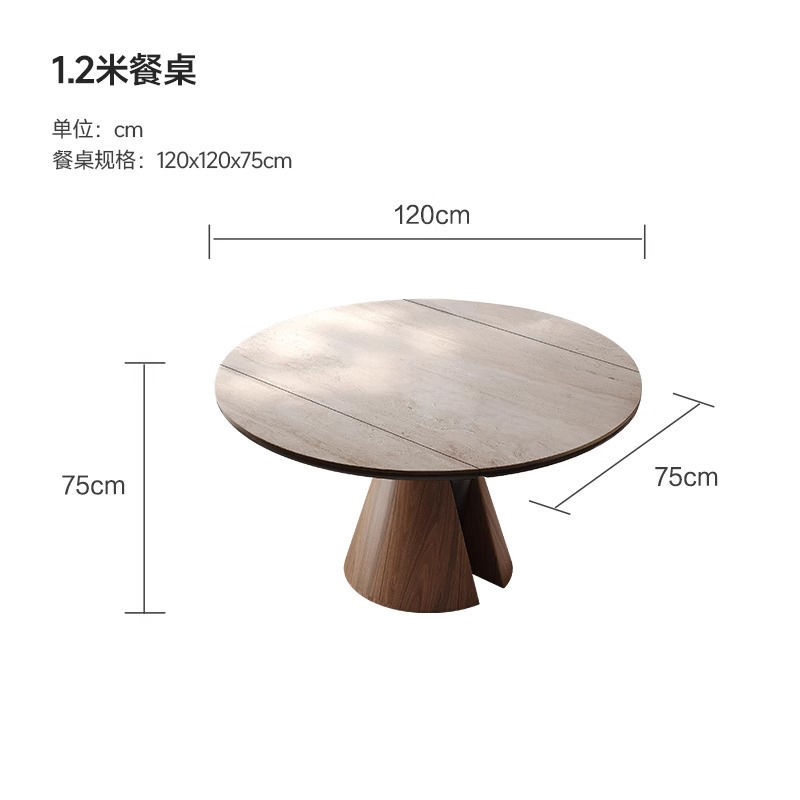 120cm square and round dining table