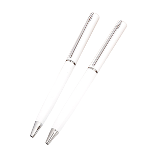 礼品促销金属圆珠笔定制Logo黑白金属麻花笔 - Product Image 1