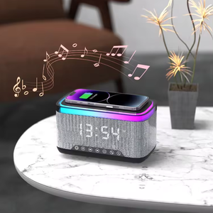 New Wireless Fast Charger with Blue Tooth Speaker Smart Alarm Clocks Sound Light Desk Table <strong>Lamp</strong> Gift Night for Dorm Kids Adults - Product Image 1