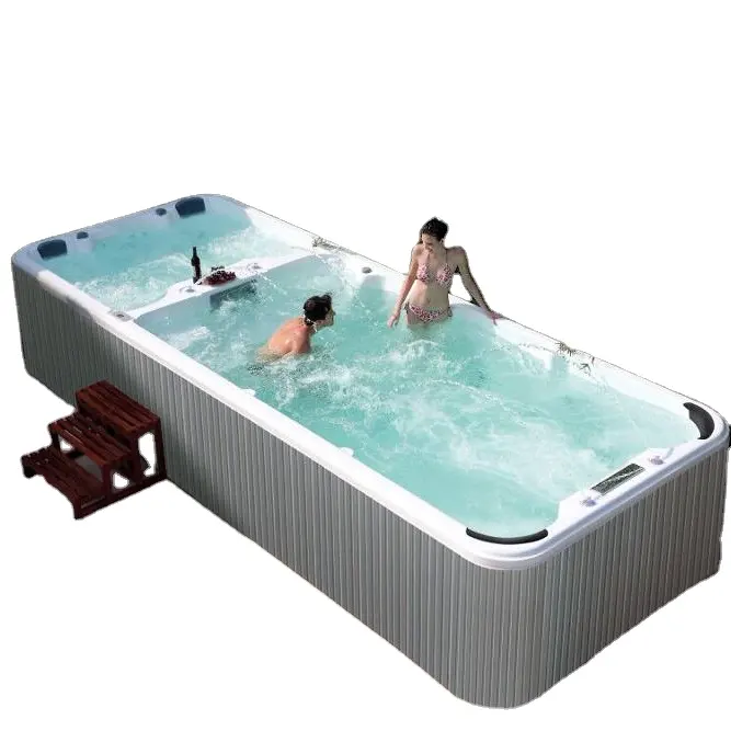 CE genehmigt freistehende acryl schwimmbad whirlpool massage große außen balboa swim spa