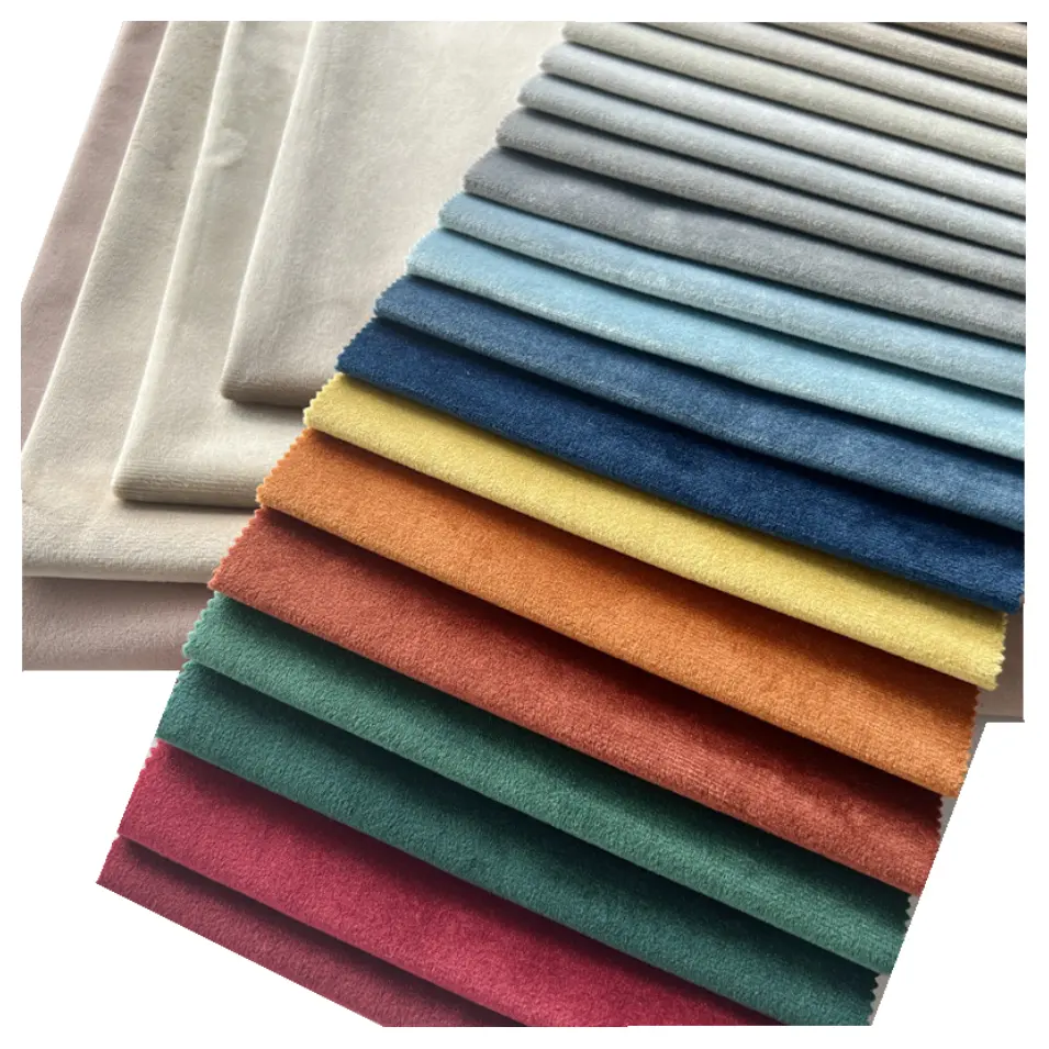 Fabricant de tissu de rembourrage en velours de haute qualité, tissu de rembourrage le plus populaire pour canapé, tissu de canapé en velours uni