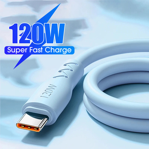 120W 6A USB-C cavo di ricarica rapida robusto in Silicone di spessore tipo C cavo di ricarica per Android Samsung Xiaomi Huawei linea dati - Product Image 3
