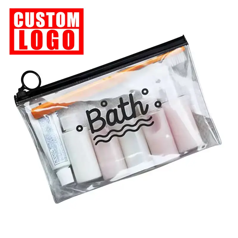 Özel Logo Organizador De Maquillaje PVC temizle fermuar cilt bakımı kozmetik organizatör taşınabilir seyahat makyaj çantası makyaj çantaları