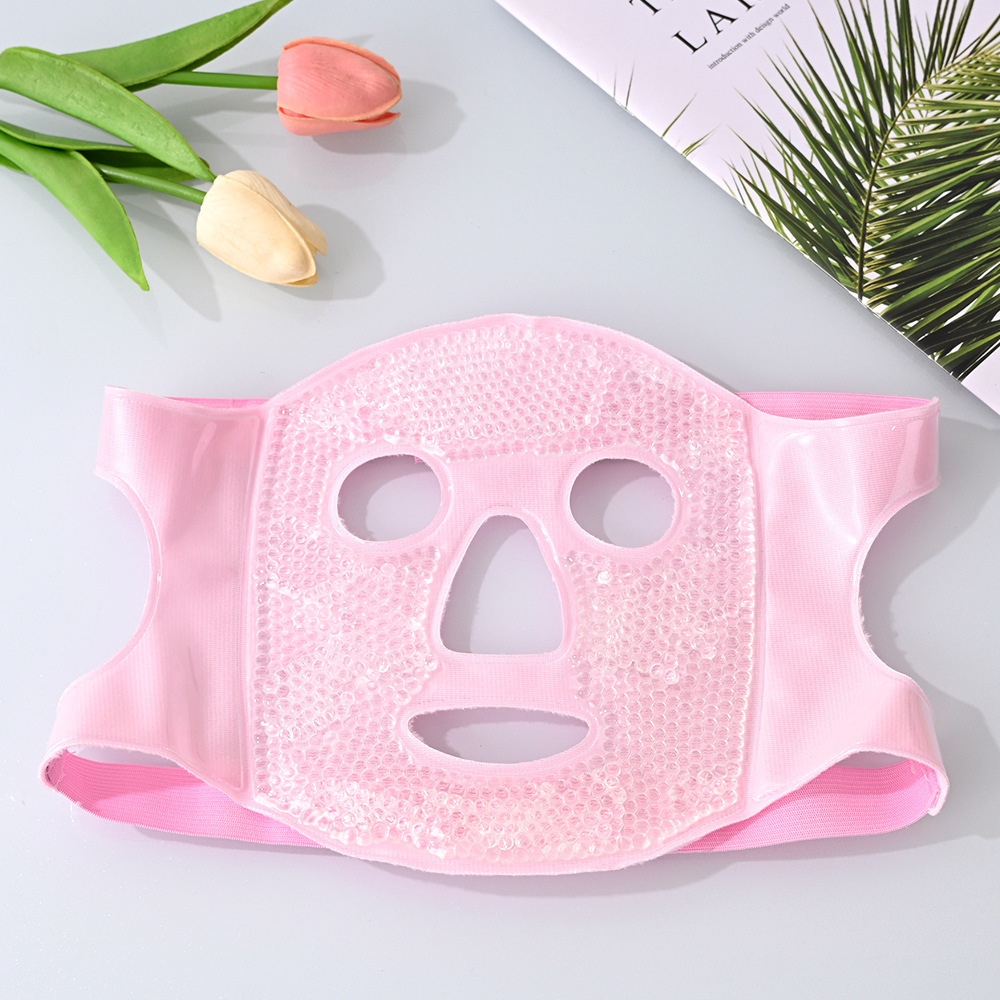 Ice mask pink-white beads