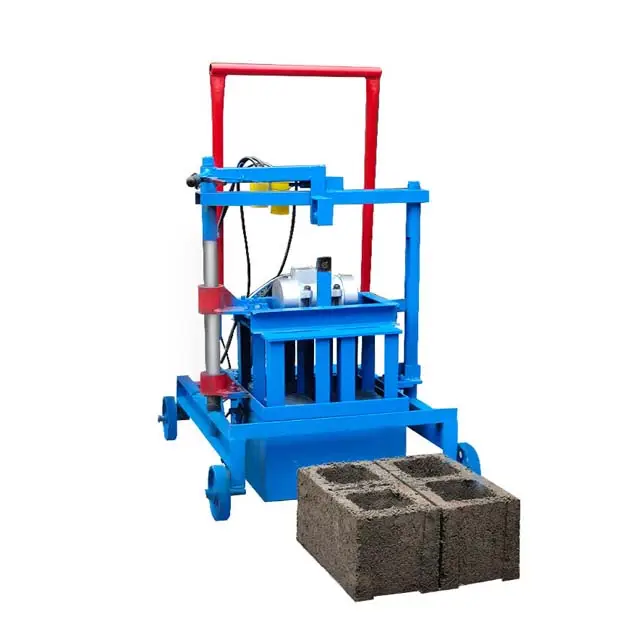 Macchina per la produzione di blocchi di mattoni di argilla di cemento ad incastro cavo in calcestruzzo manuale mobile di alta qualità RF in vendita
