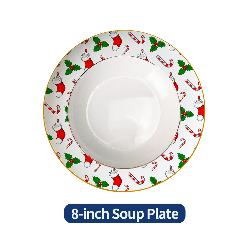 White Christmas 8inch soup plate