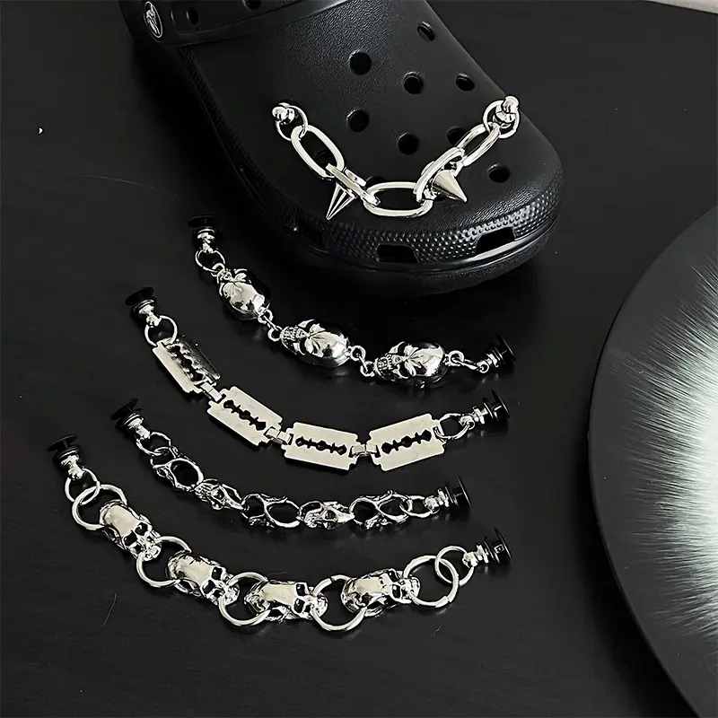 Clog ayakkabı charm zincir ayakkabı Charms zincirler kadınlar için kadın charm satıcı dekorasyon aksesuarları bayanlar Clog Sandal ayakkabı