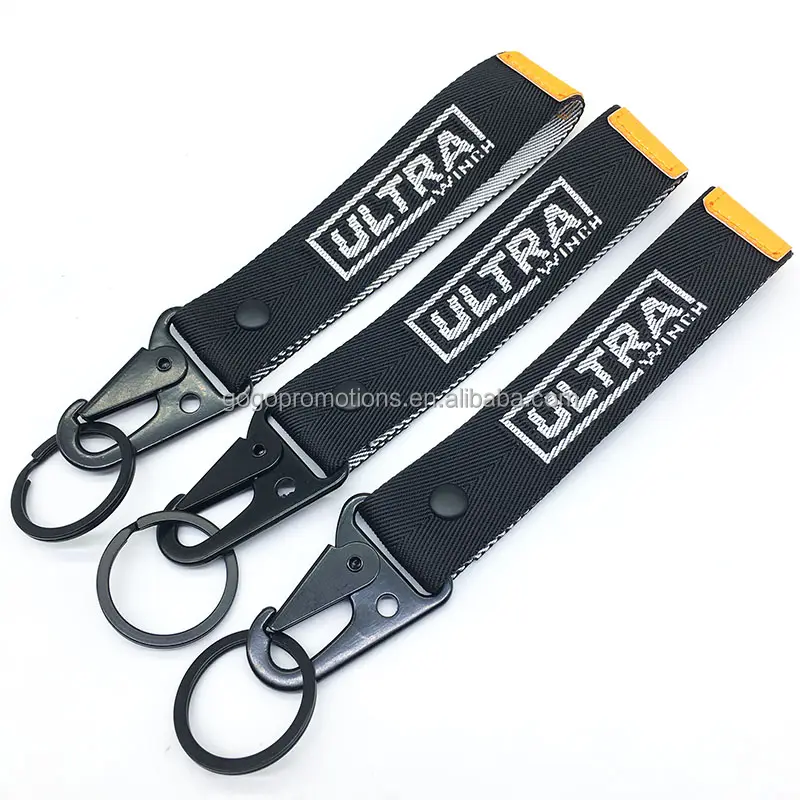 Nylon dệt logo đơn giản vòng chìa khóa xe Quà tặng khuyến mãi tùy chỉnh logo Keychain xe máy móc chìa khóa tùy chỉnh dây buộc