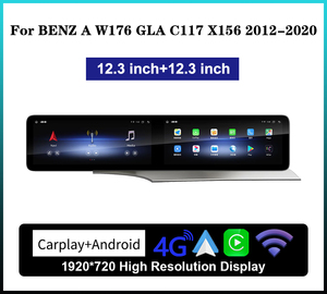 カーステレオAndroidデュアルスクリーンW176 CLA C117 GLA X156 Androidナビゲーションマルチメディアプレーヤーラジオカーヘッドユニット - Product Image 2