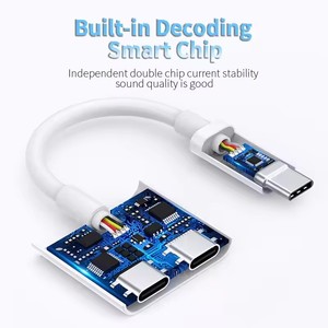 DAC 2 in 1 Splitter AUX tipi C için 3.5MM USB C OTG adaptörü için IP15 Pro Max bağlayıcı tipi C Jack ses hızlı şarj - Product Image 3