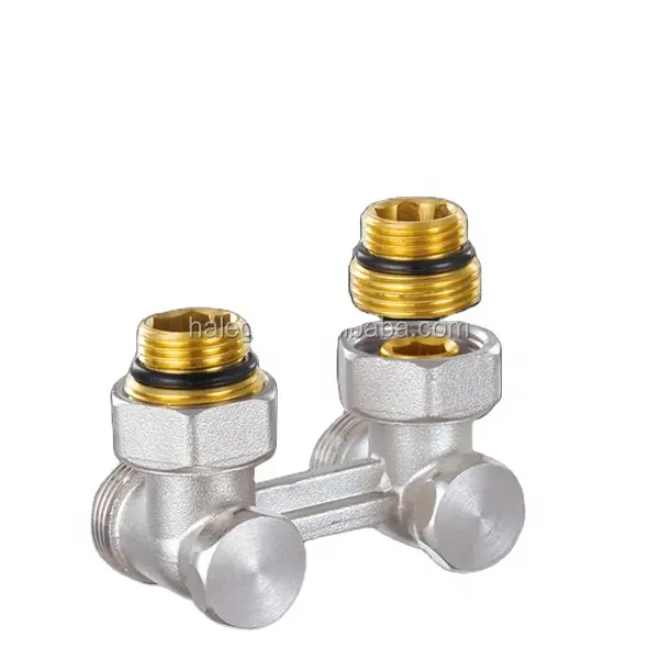 Brass Straight H Double Radiator Ball Valve For HVAC Systems