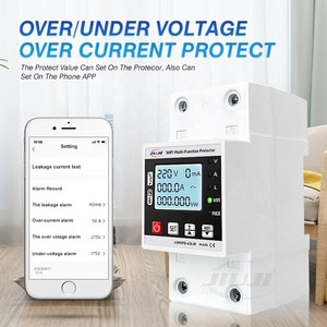 63A WiFi Multifunktion schutz Über Unter spannungs schutz Relais Leistungs schalter <span class=keywords><strong>Timer</strong></span> Energie Leistung kWh Meter