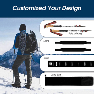 Tongkat berjalan lipat teleskopik, ultra ringan kustom aluminium 7075 tiang pelacakan Nordic mendaki Trekking tongkat berjalan - Product Image 4