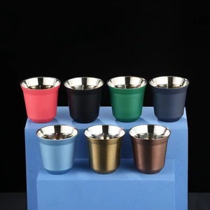 Stainless Steel 304 Double-layer Design Coffee <strong>Cup</strong> 80ml Capacity With Classic Style for Heat Insulation for Parties - Product Image 3