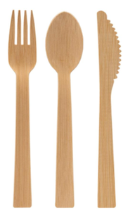Bamboo Cutlery Set Knife Fork Spoon Single Use Cutlery One Time Use Dinner <strong>Ware</strong> Table <strong>Ware</strong> - Product Image 5