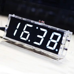 4-stelliges DIY Digital LED Clock Kit Lichts teuerung Temperatur Datum Uhrzeit Anzeige mit transparentem Gehäuse - Product Image 3