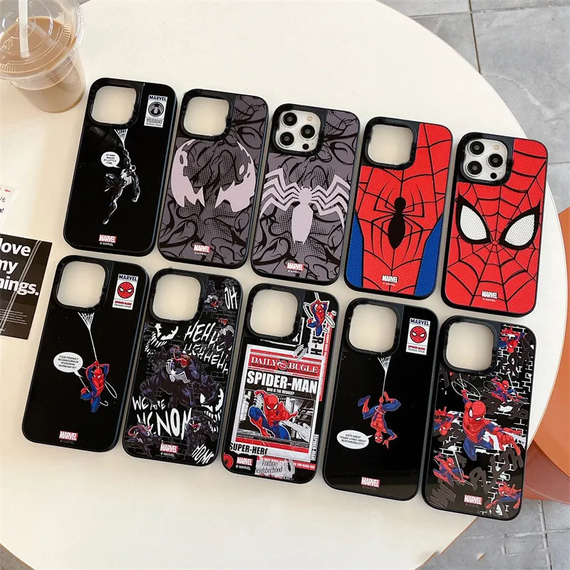 Artista Co marca Marvel Spider Man Phone Case para iphone Xr Xs 11 12 13 14 ProMax 15ultra Cell Cover funda