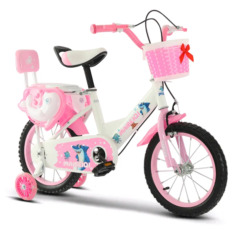 Ruote da allenamento incluse bici da bicicletta per bambini 12 "14" 16 "18" ragazze bicicletta per bambini con schienale