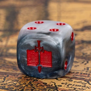 لعبة النرد 16 نرد مستديرة D6 Dnd مخصصة 6 جوانب من الراتنج الأسود البلاستيك لعبة النرد اللعب - Product Image 1