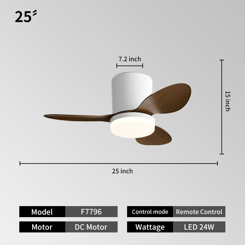 25 PULGADAS - Blanco + Madera de Nogal