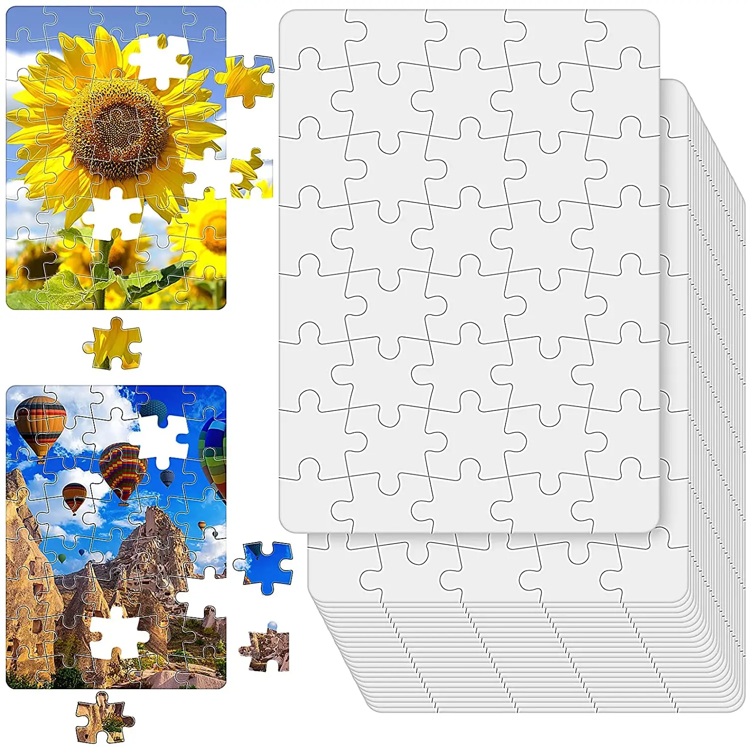 Hitze presse leere Sublimation Puzzles Stücke druckbare Tafel leer Großhandel benutzer definierte Färbung Puzzle zum Drucken