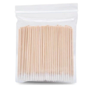 Fabrika doğrudan tek kullanımlık sivri pamuklu çubuk ahşap aplikatör makyaj araçları için pamuk tomurcukları sopa - Product Image 1