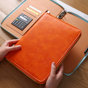 Compendio personalizado PU cuero organizador bolsa diario planificador cuaderno archivo documento carpeta padfolio cartera Carpeta para arkwork