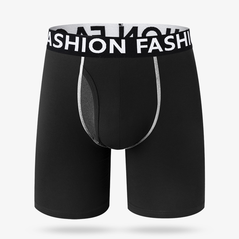 Jambe longue noire avec pochette à braguette
