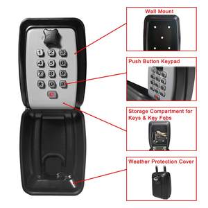 KEMUU Secure Key Box Llave de 12 dígitos Caja fuerte Interior Exterior Impermeable y a prueba de herrumbre Caja codificada Airbnb Key Locker