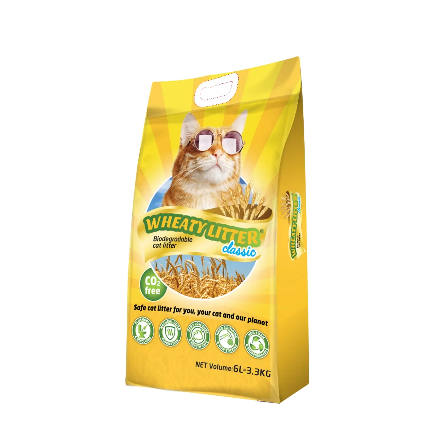 Lixo Weaty Eco-friendly Sustentável Seguro para pessoas e gatos com problemas do trato respiratório ou alergia à poeira Arena de gato