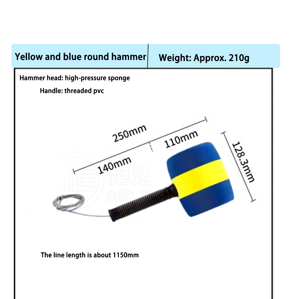 Marteau rond jaune et bleu