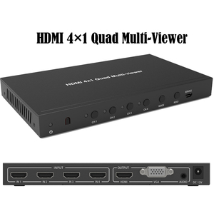 Conmutador sin costuras 4x1 HDMI Quad multivisor, compatible con salida VGA, convertidor Full HD - Product Image 3