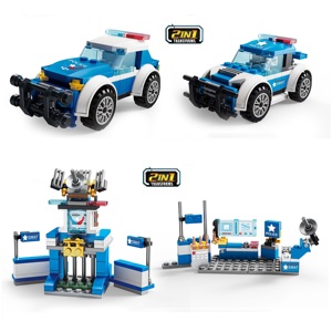 KFS Police <strong>Command</strong> Car <strong>Building</strong> <strong>Blocks</strong> Puzzle Compatible Toy Boy Small Particle Police Car Model - Product Image 2