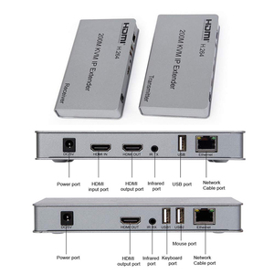 1080p HDMI扩展器200m HDMI至RJ45扩展器KVM以太网局域网IP信号红外控制1080P 60hz高清电视分辨率