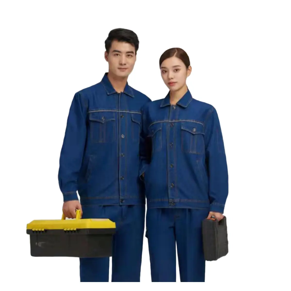 Летние рабочие джинсы для мужчин с длинным рукавом, 65% хлопок, 35% полиэстер, рабочая куртка на заказ
