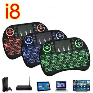 Barato ratón i8 + Teclado retroiluminado mini batería recargable inalámbrica Mini teclado 2,4G BT Air mouse teclado de mano táctil - Product Image 3
