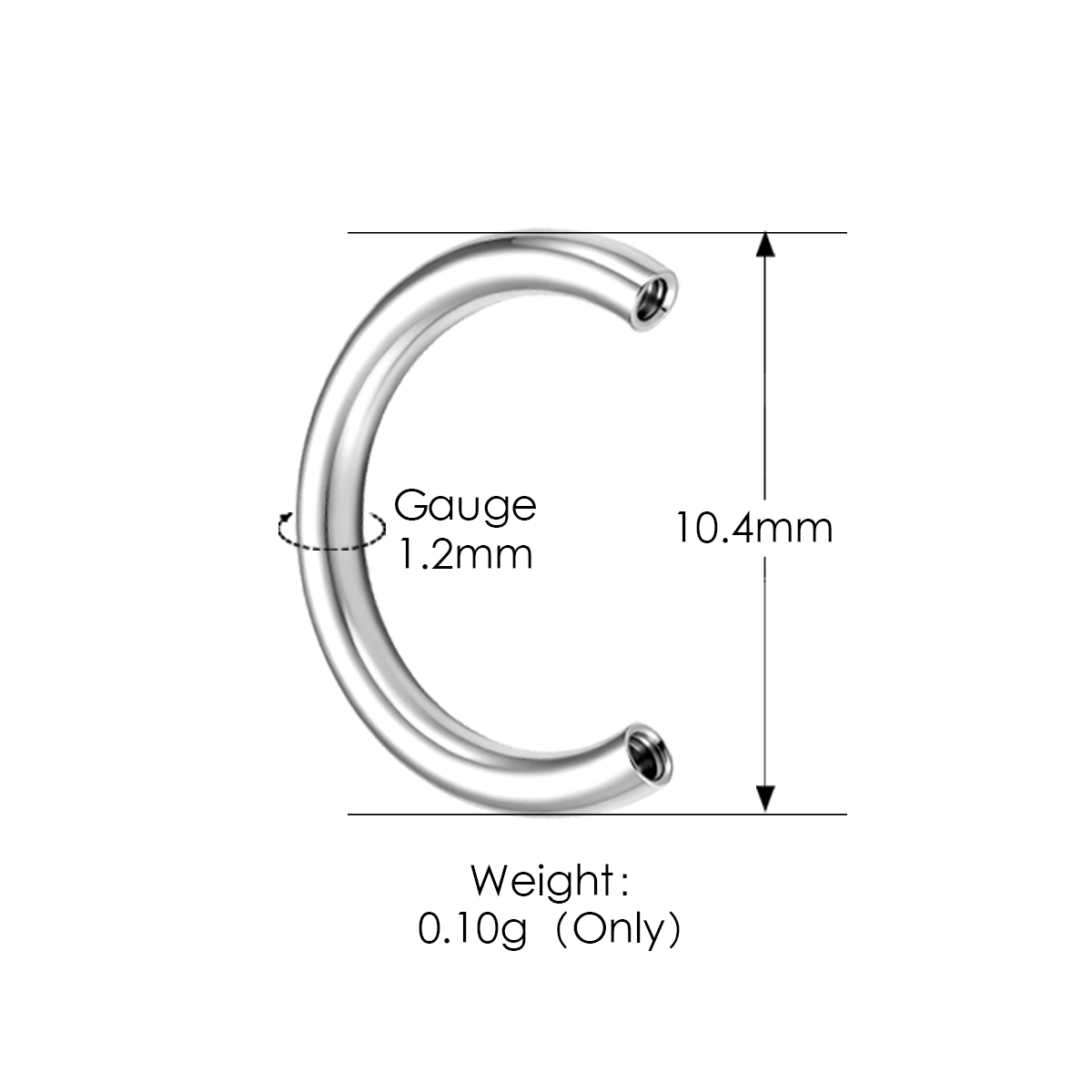 Silver-1.2*10.4mm