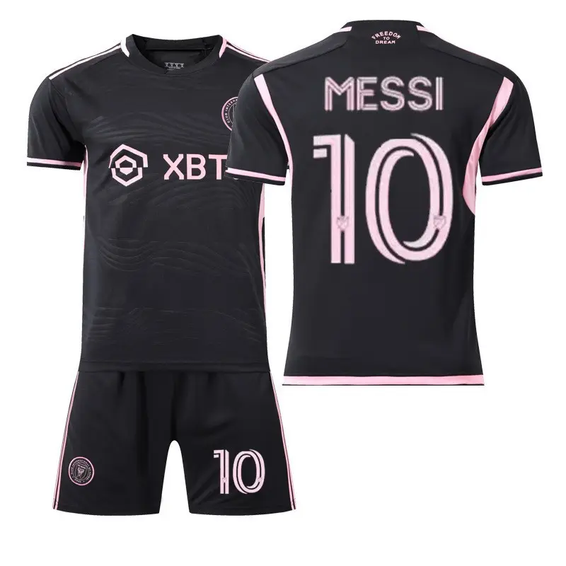 Prix usine 2023 maillots de football Inter 23 24 Messi 10 maillot de football rose noir uniformes Kit de vêtements de football Inter Miami maillot