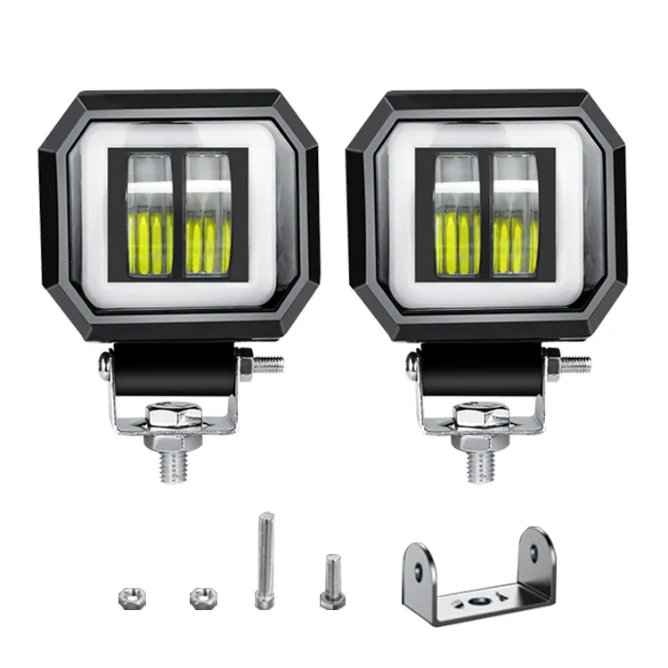 2 pièces d'éclairage led 20W, lampe de travail, projecteur, yeux d'ange, lampe de travail, pour tracteur tout terrain, motocyclette, 4x4