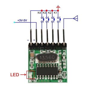 Transmisor de codificación de voltaje amplio inalámbrico de 433Mhz, receptor de decodificación, módulo de salida de 4 canales para Control remoto de 433,92 Mhz - Product Image 5
