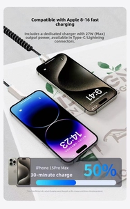 Cáp dữ liệu Kính thiên văn bốn trong một 240W sạc nhanh giao diện usb4 Type-C iPhone Hợp kim kẽm USB Type-C IOS xe PVC Áo khoác TPE - Product Image 6