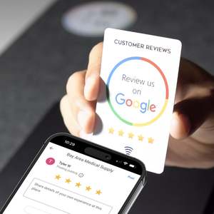 Riutilizzabile NFC Smart Review Card con codice QR 13.56 MHz interfaccia di comunicazione RFID Tap per la revisione con Google - Product Image 2
