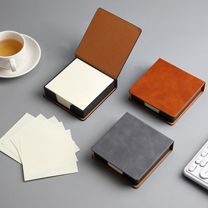 Suministro de fábrica, almohadilla de caja de cuero creativa con logotipo personalizado, Bloc de notas de oficina de negocios, Portapapeles de notas adhesivas - Product Image 5