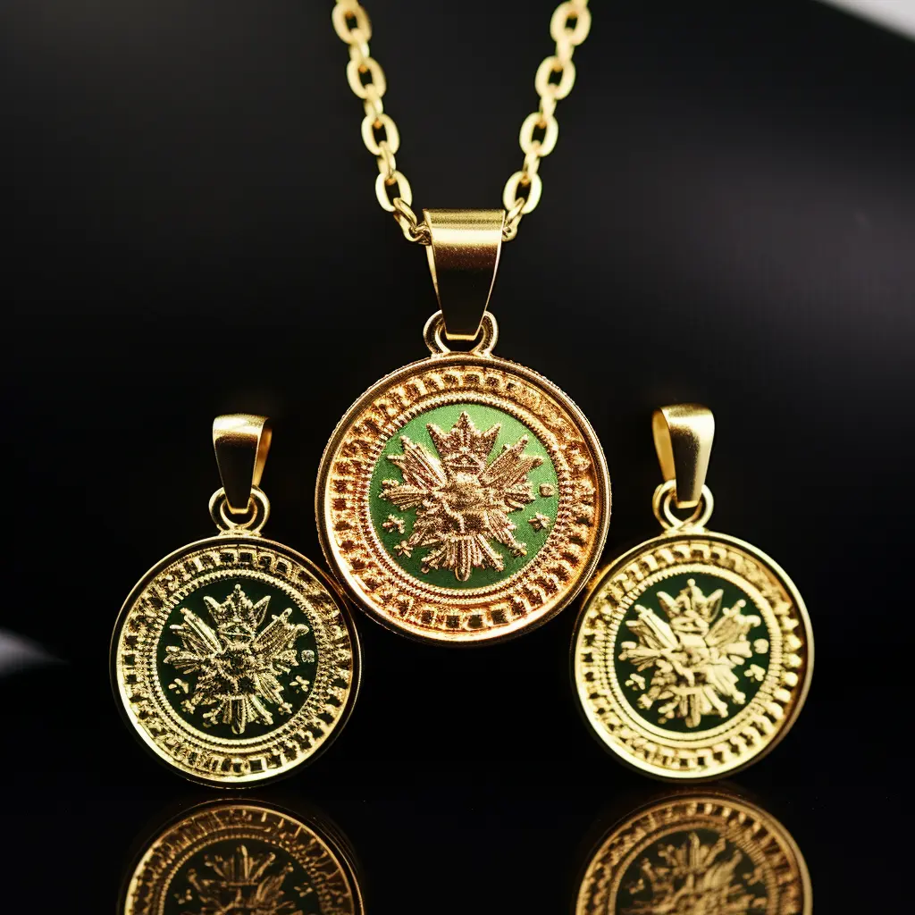 Liontin kalung lamparas colgantes de techo anting dan Set kalung untuk membuat perhiasan koin emas jimat Resin Jamaika liontin