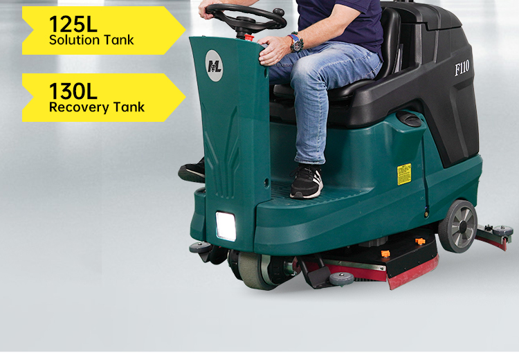 110L Electric Double Disc Commercial Marble Floor Cleaning Equipment Vacuum Scrubber Machine Floor Scrubber