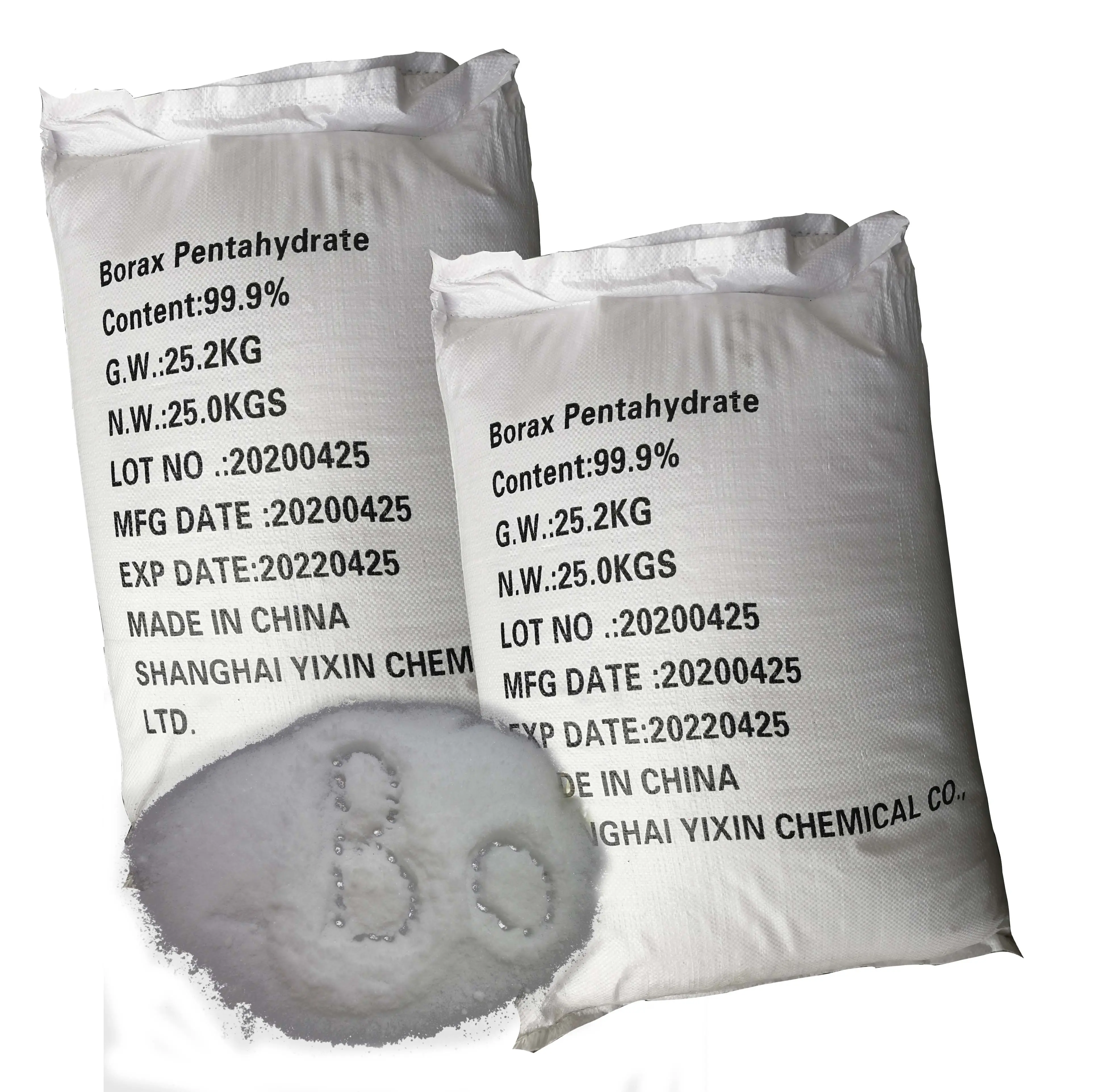 Poudre granulaire de pentahydrate de borax de borax 25kg par sac CAS 12179