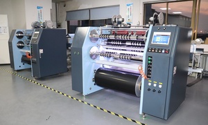 Otomatik Plc Jumbo rulo Ttr Film balmumu reçine şerit kesme dilme sarma kesici eğme geri sarma makinesi ile lider mil - Product Image 3